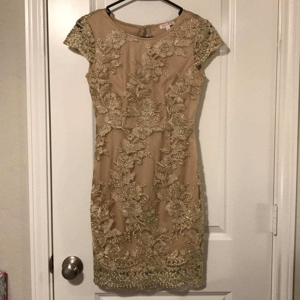 New Gold Floral Design dress
